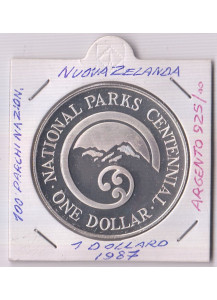 NUOVA ZELANDA dollar Parchi Nazionali 1987 Ag. Proof